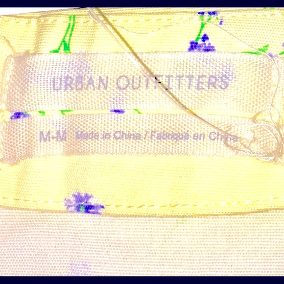 Urban Outfitters Yellow Cream Periwinkle Floral Cotton Mini M NWT - Picture 3 of 6